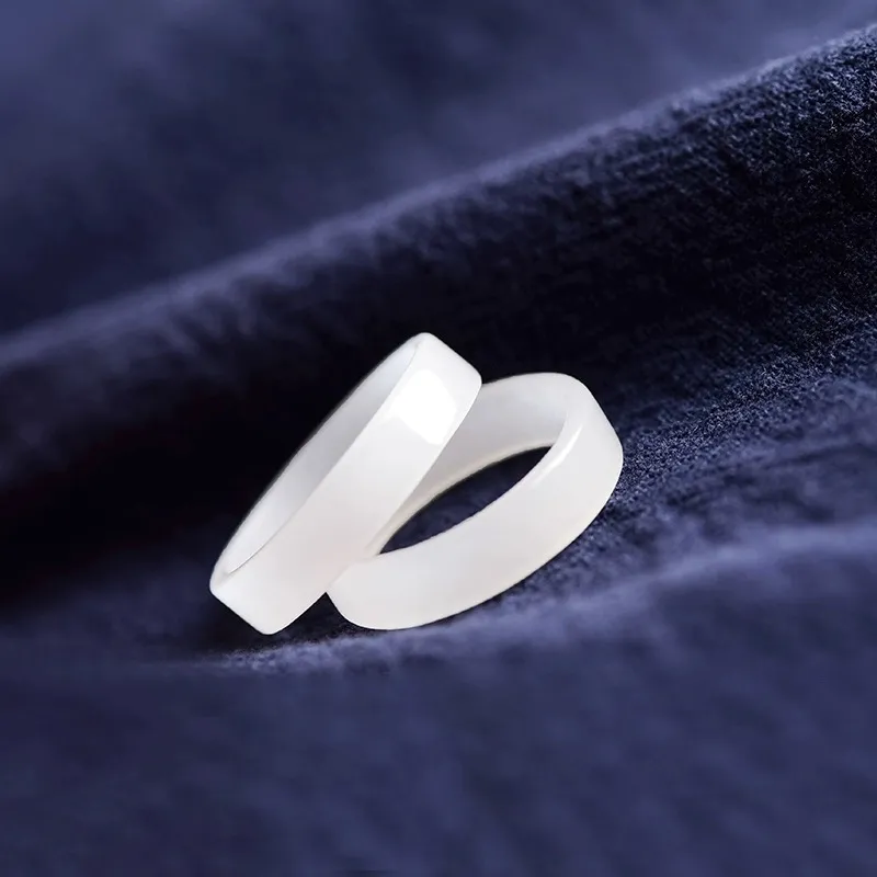 Zhen Yu Zhen Pin Hetian Jade Rings White Jade/Pale Greenish White Jade Unisex-2
