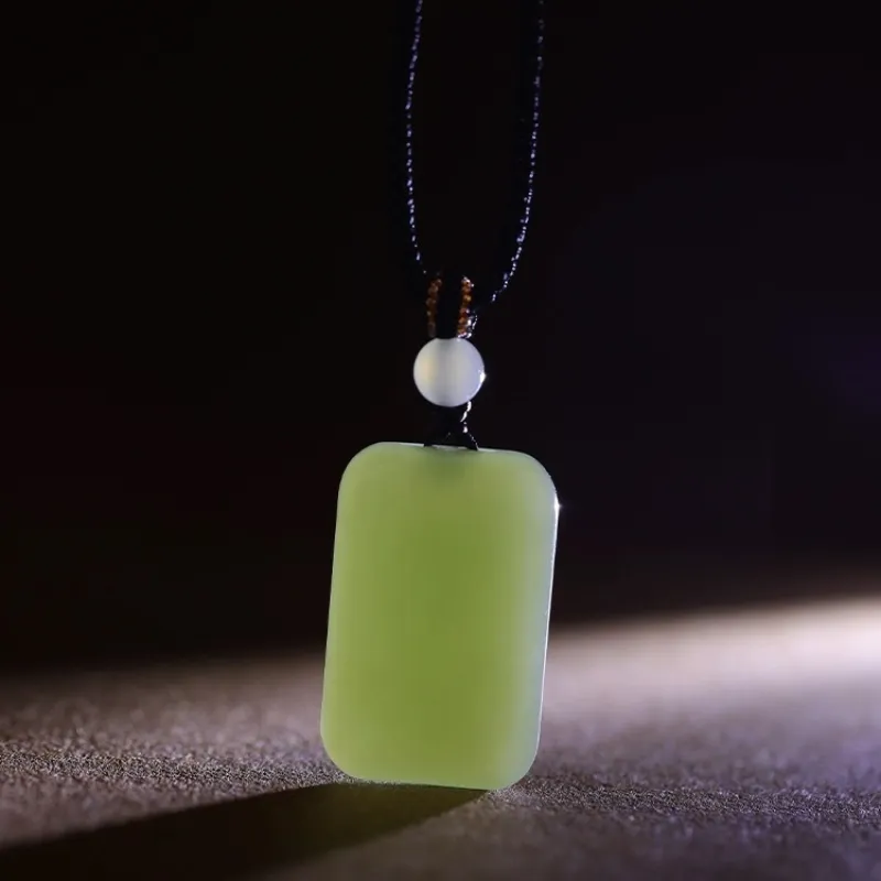 Zhen Yu Zhen Pin Hetian Jade Necklaces Pale Greenish White Jade Unisex-4