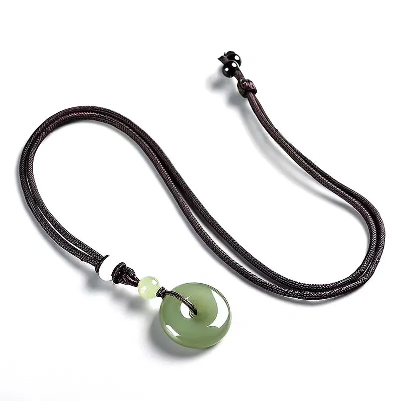 Zhen Yu Zhen Pin Hetian Jade Necklaces Pale Greenish White Jade Unisex-1