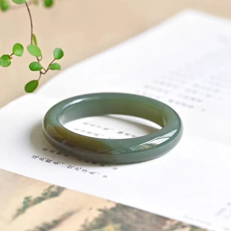 Zhen Yu Zhen Pin Hetian Jade Bangles Green Jade Women's-2