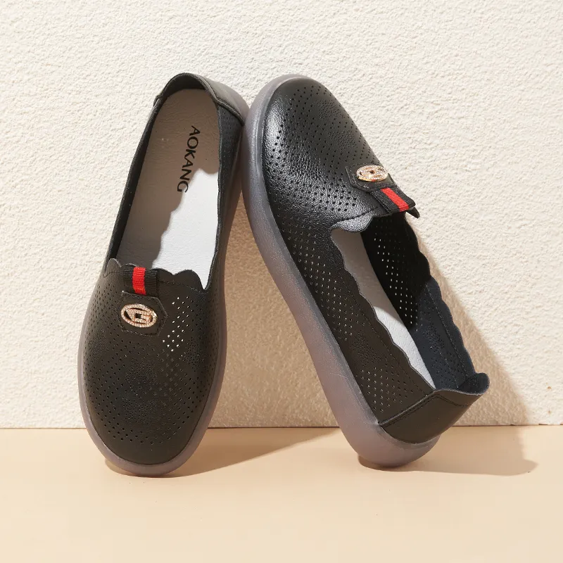 AOKANG Loafers Women's Black/Ecru-4