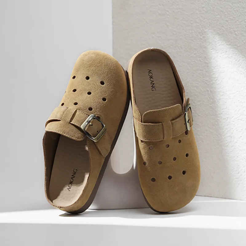 AOKANG Rubber Sole Slip Resistant Closed Toe Slippers Women's-11