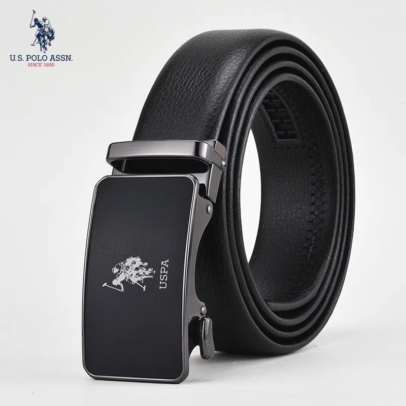 U.S. POLO ASSN. Split Cow Leather Belts Men's 3.5cm-1