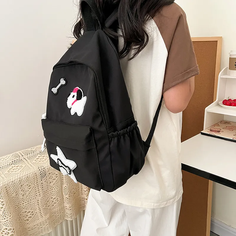 WICKBUEN Canvas Bag Backpack Unisex White/Black-8