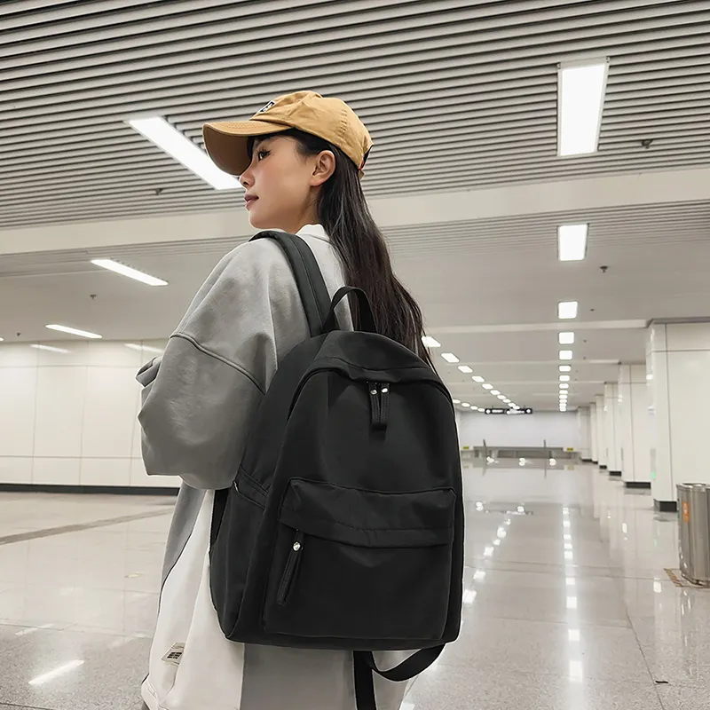 WICKBUEN Nylon Backpack Unisex White/Black/Burgundy/Khaki-10