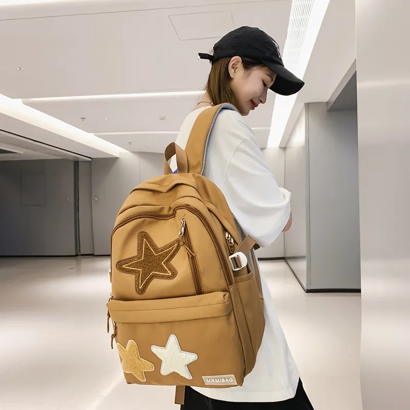 WICKBUEN Nylon Backpack Regular Unisex Black/Red/Brown/Blue/White-28