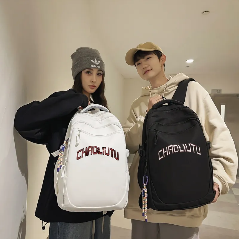 WICKBUEN Nylon Backpack Regular Unisex White, Black, Gray/Burgundy-8