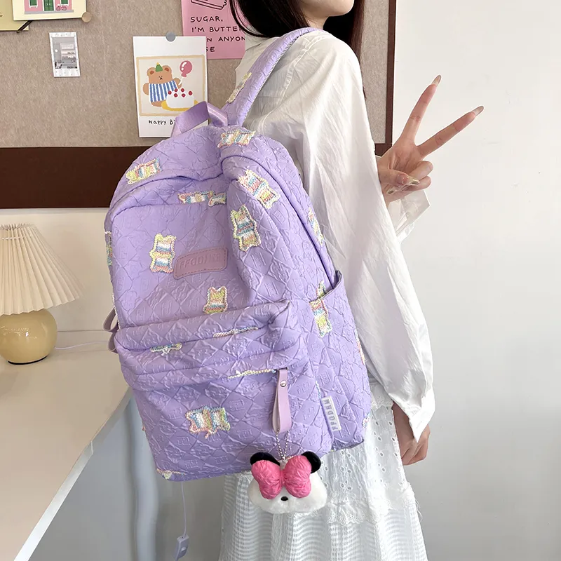 WICKBUEN Canvas Backpack Women's Multicolor-17