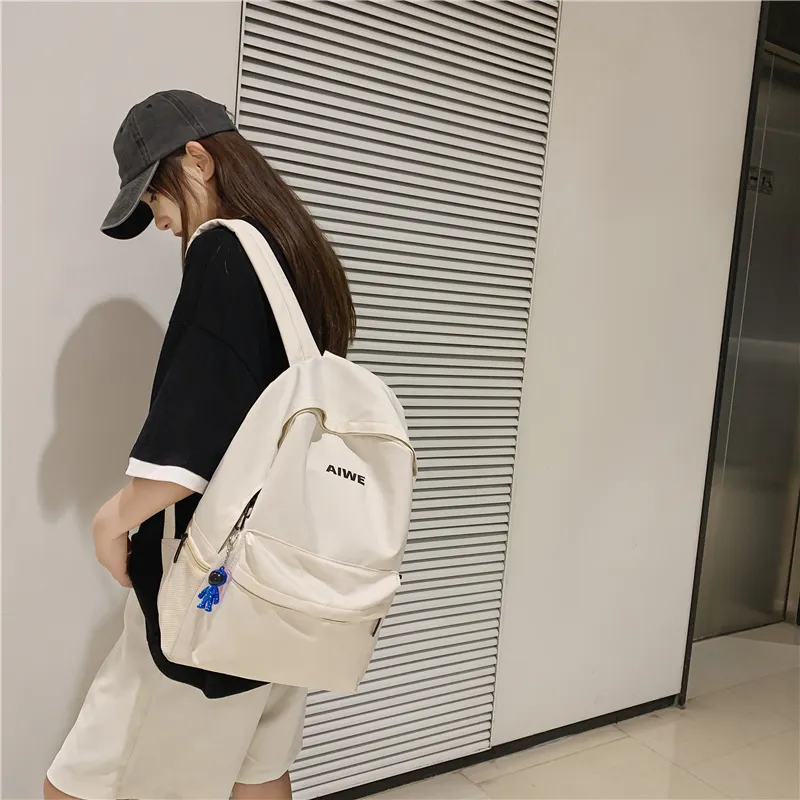 WICKBUEN Nylon Backpack Regular Unisex White/Red/Black/Gray-8