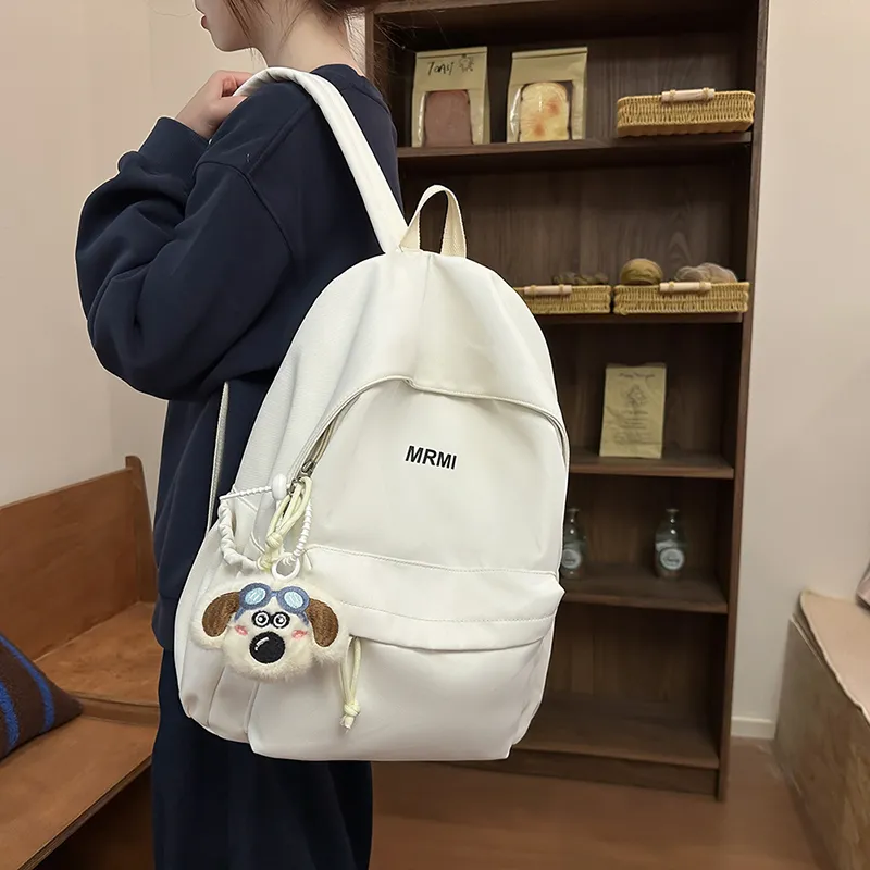 WICKBUEN Nylon Backpack Unisex Black/White-1