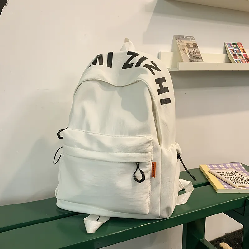 WICKBUEN Nylon Backpack Regular Unisex White/Black/Red/Green-2
