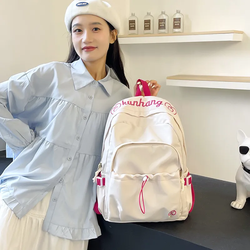 WICKBUEN Nylon Backpack Regular Unisex White/Black/Green/Purple/Pink-6
