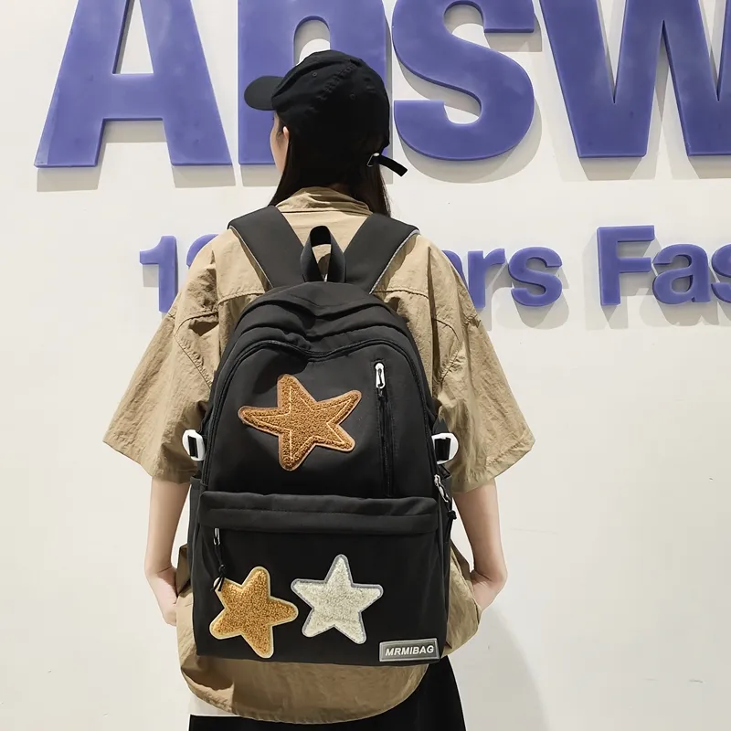 WICKBUEN Nylon Backpack Regular Unisex Black/Red/Brown/Blue/White-16