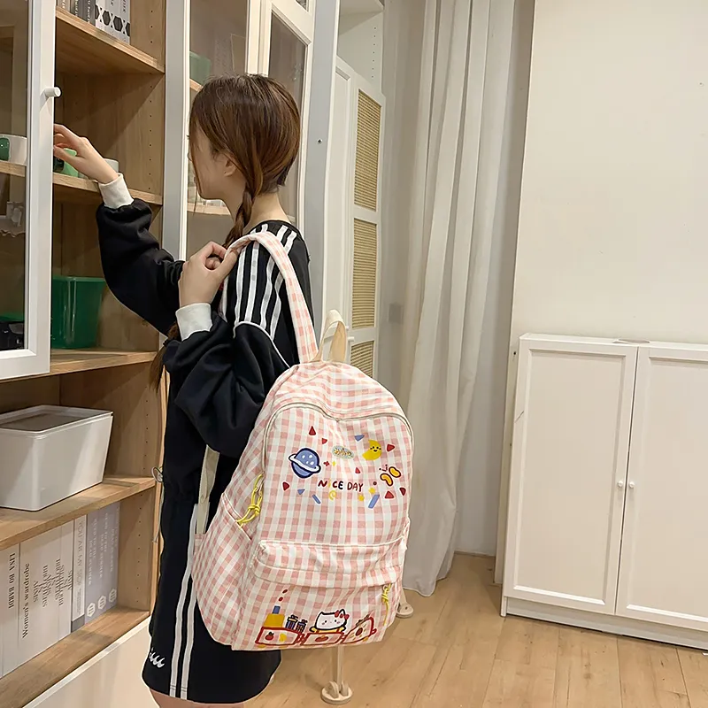 WICKBUEN Nylon Backpack Unisex Red-1