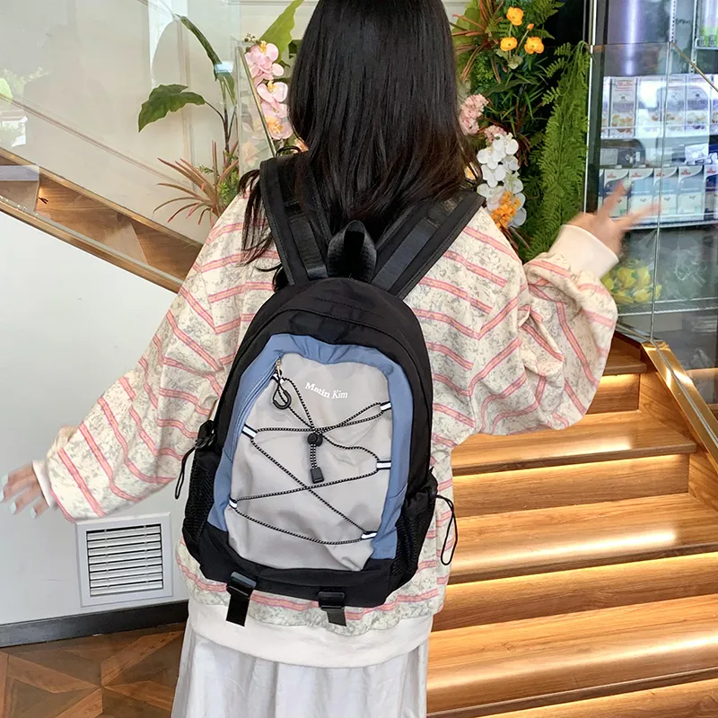 WICKBUEN Nylon Backpack Regular Unisex Purple/Gray/Black-10