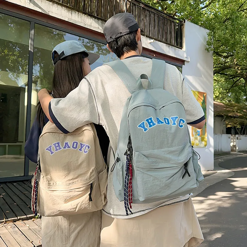 WICKBUEN Nylon Backpack Unisex White/Black/Burgundy/Blue-20