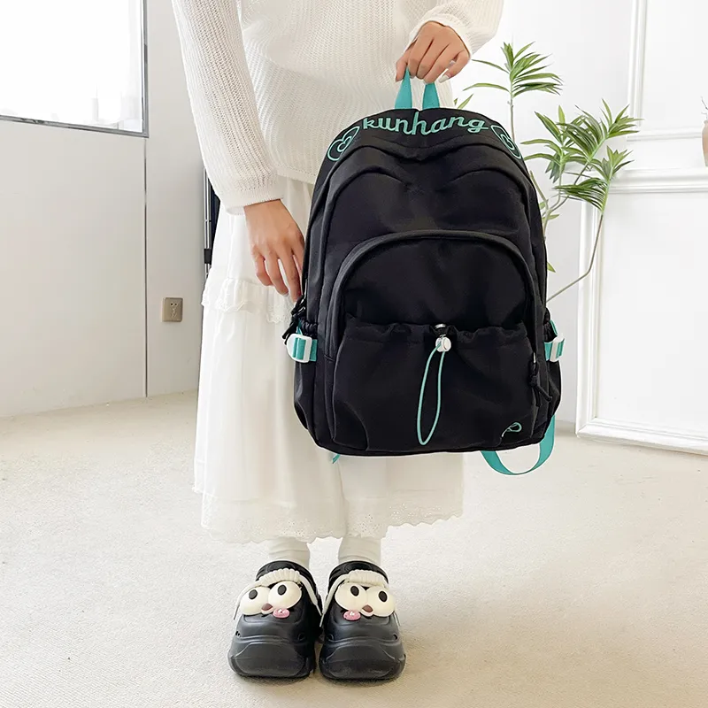 WICKBUEN Nylon Backpack Regular Unisex White/Black/Green/Purple/Pink-13