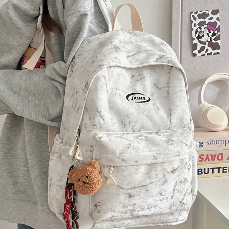 WICKBUEN Nylon Backpack Unisex White/Black/Red/Blue-4