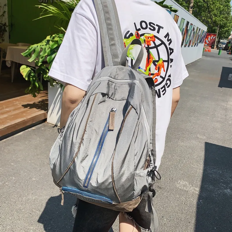 WICKBUEN Nylon With Suede Backpack Unisex Multicolor-21