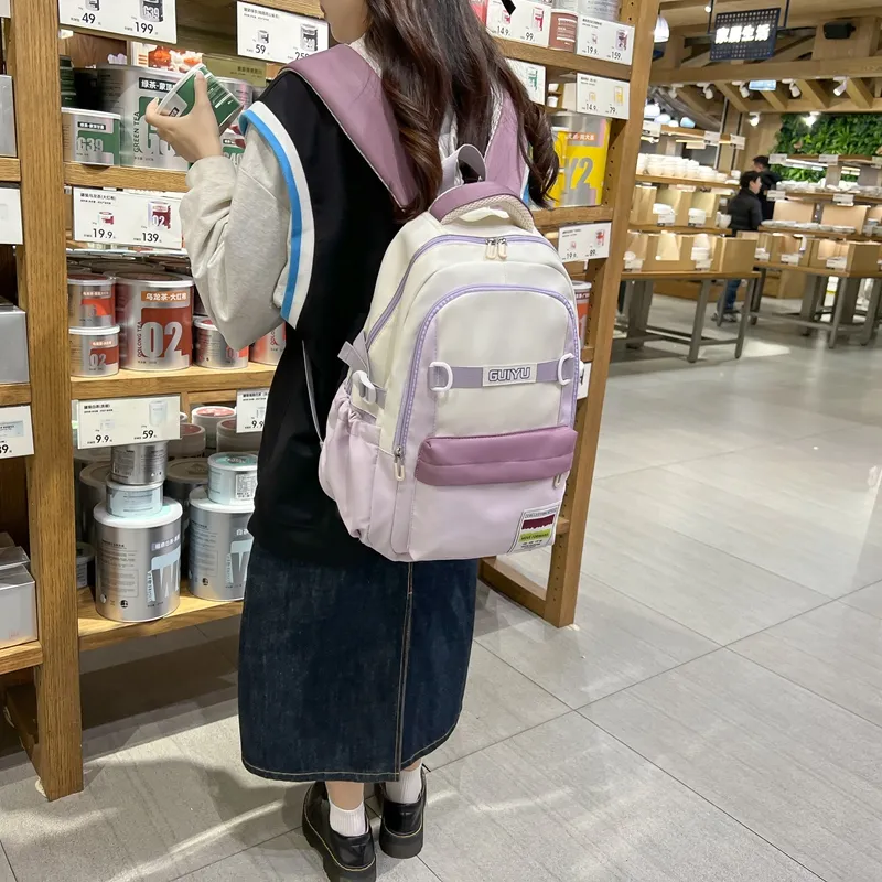 WICKBUEN Nylon Backpack Regular Unisex Black/Pink/Khaki/Green-14