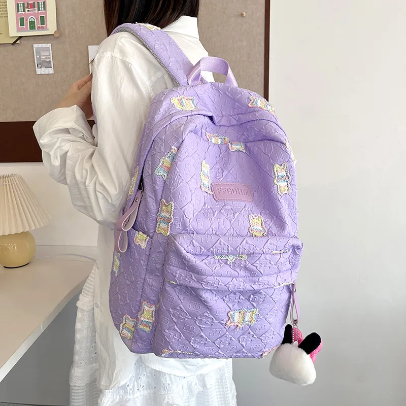 WICKBUEN Canvas Backpack Women's Multicolor-16
