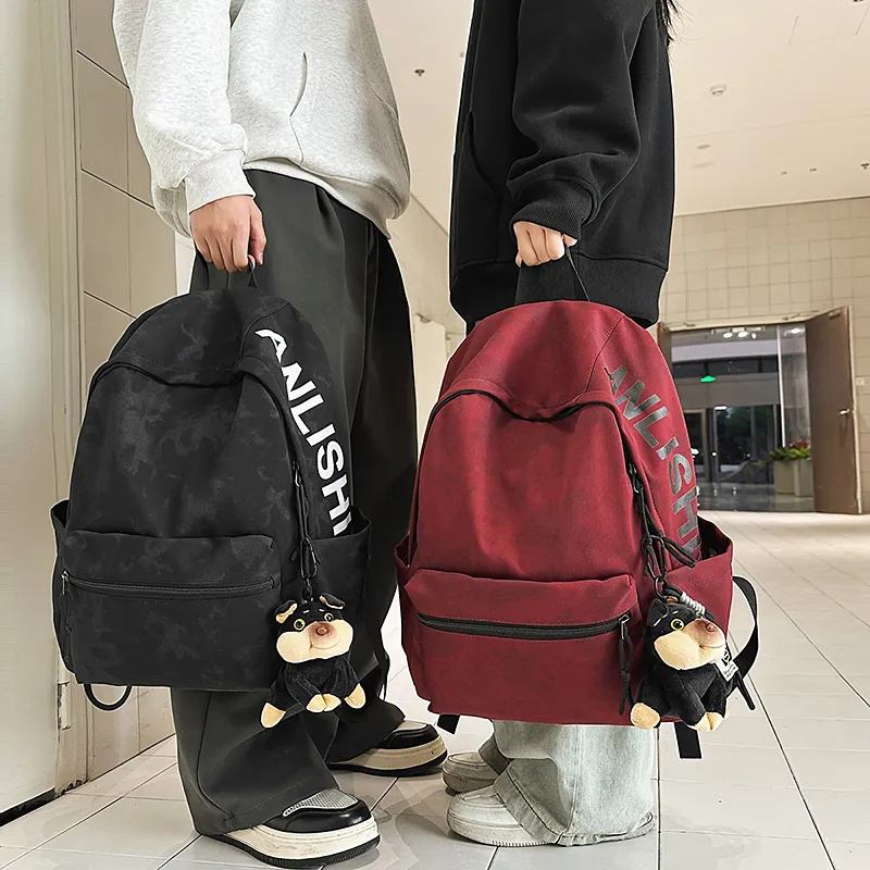 WICKBUEN Nylon Backpack Unisex White/Black/Red/Green-14