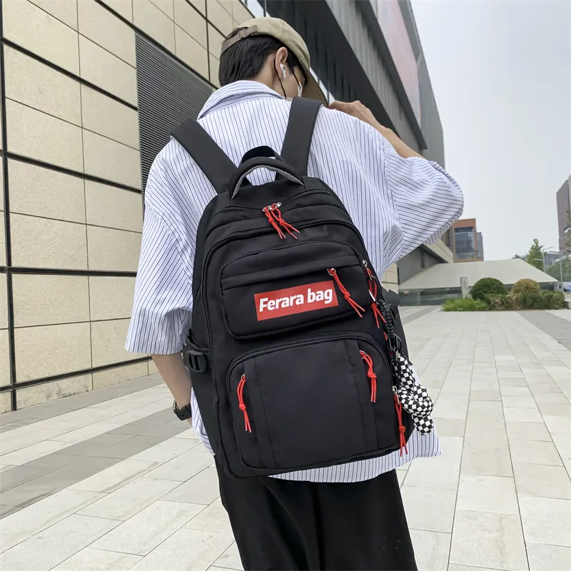 WICKBUEN Oxford Backpack Regular Unisex Orange Red/White/Black-13