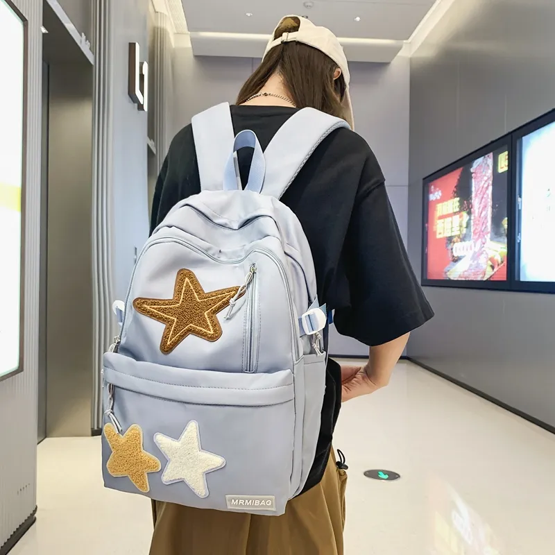WICKBUEN Nylon Backpack Regular Unisex Black/Red/Brown/Blue/White-8