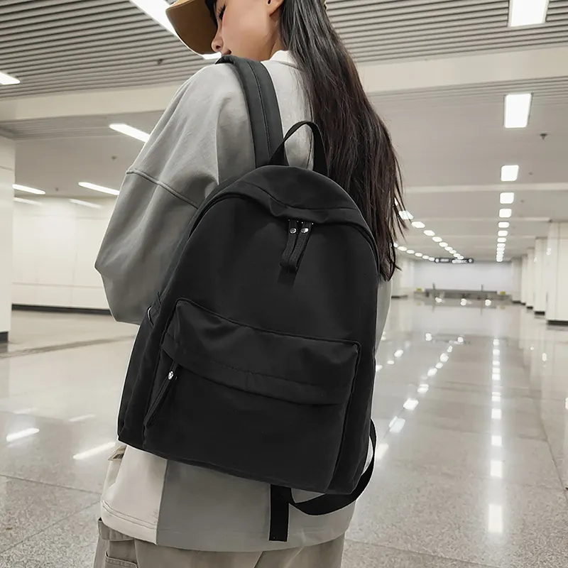 WICKBUEN Nylon Backpack Unisex White/Black/Burgundy/Khaki-11