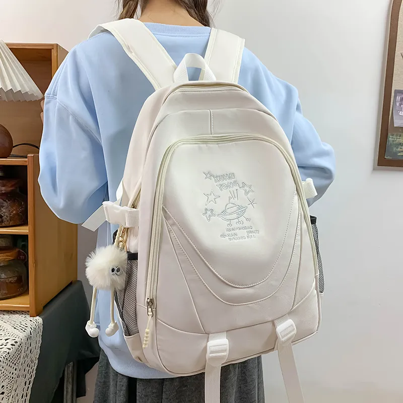 WICKBUEN Nylon Backpack Unisex Red/Blue/White-14