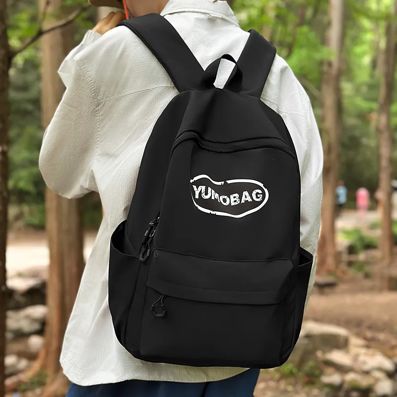 WICKBUEN Nylon Backpack Unisex White/Black/Orange/Green-9