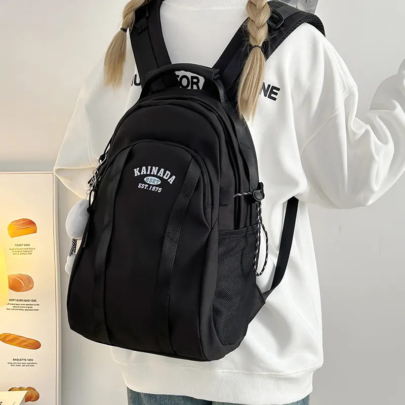 WICKBUEN Nylon Backpack Unisex White/Black-9