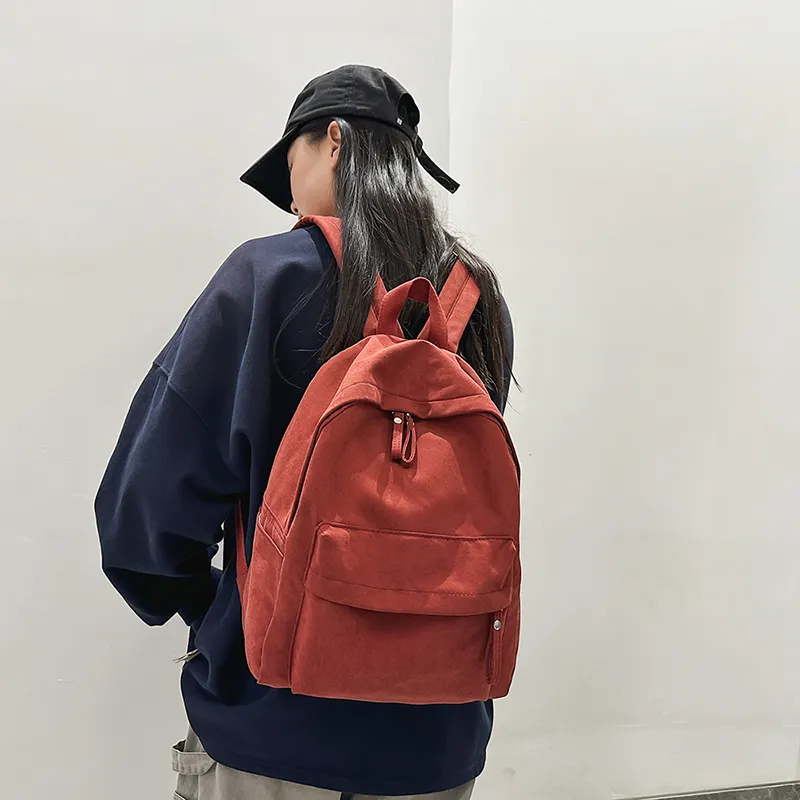 WICKBUEN Nylon Backpack Unisex White/Black/Burgundy/Khaki-13