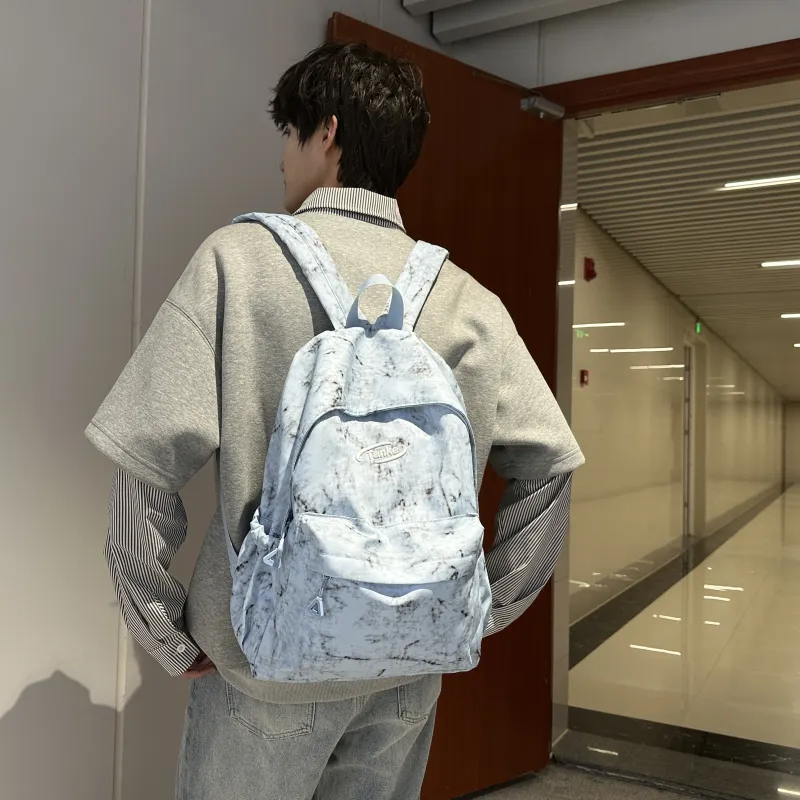 WICKBUEN Nylon Backpack Unisex White/Red/Blue/Black-20