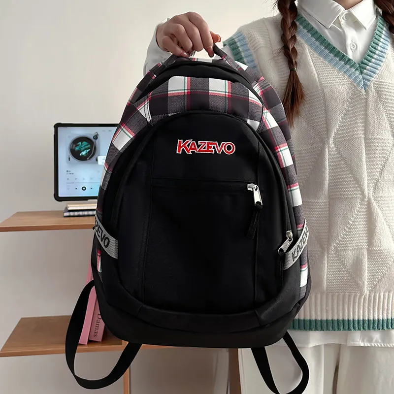 WICKBUEN Nylon Backpack Unisex White/Black/Purple/Pink-8