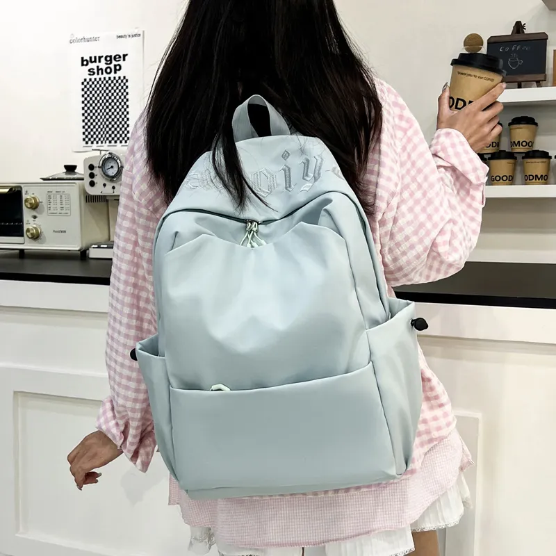 WICKBUEN Fabric Short Trip Travel Backpack Unisex White/Black/Red/Blue-16
