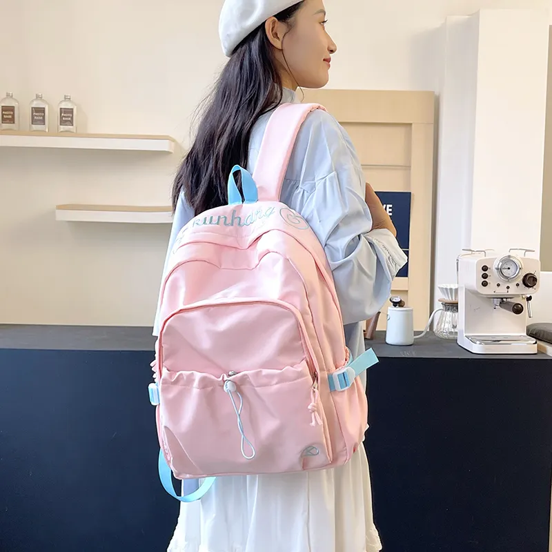 WICKBUEN Nylon Backpack Regular Unisex White/Black/Green/Purple/Pink-29