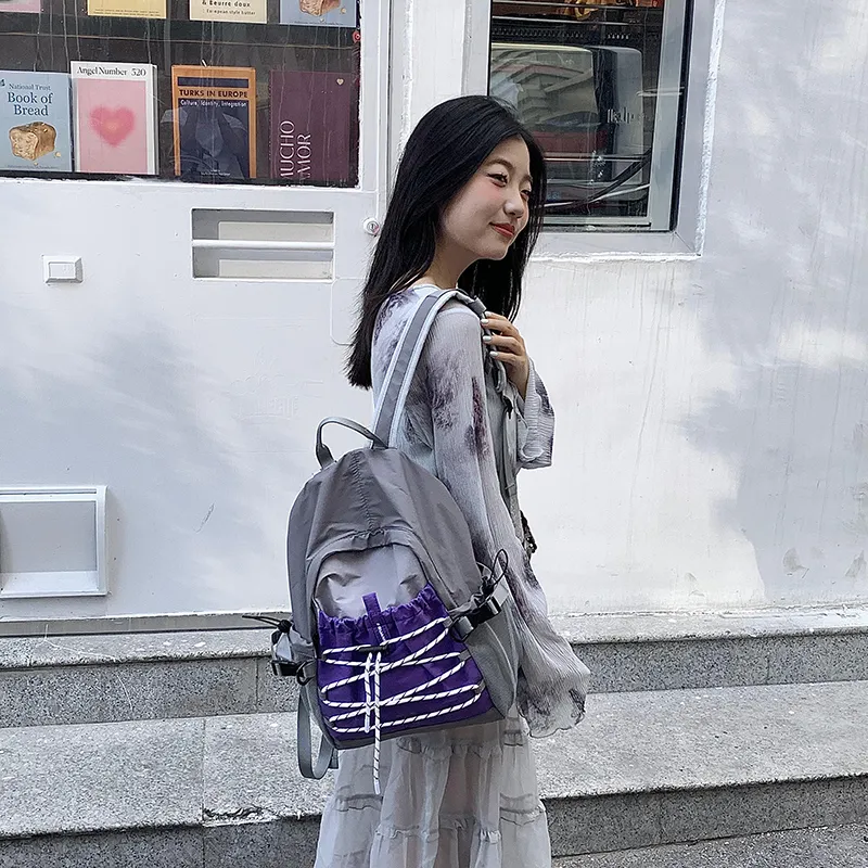 WICKBUEN Nylon Backpack Tubas Unisex Green/Purple-7