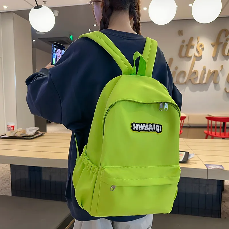 WICKBUEN Nylon Backpack Regular Unisex Green/White/Black/Red-1