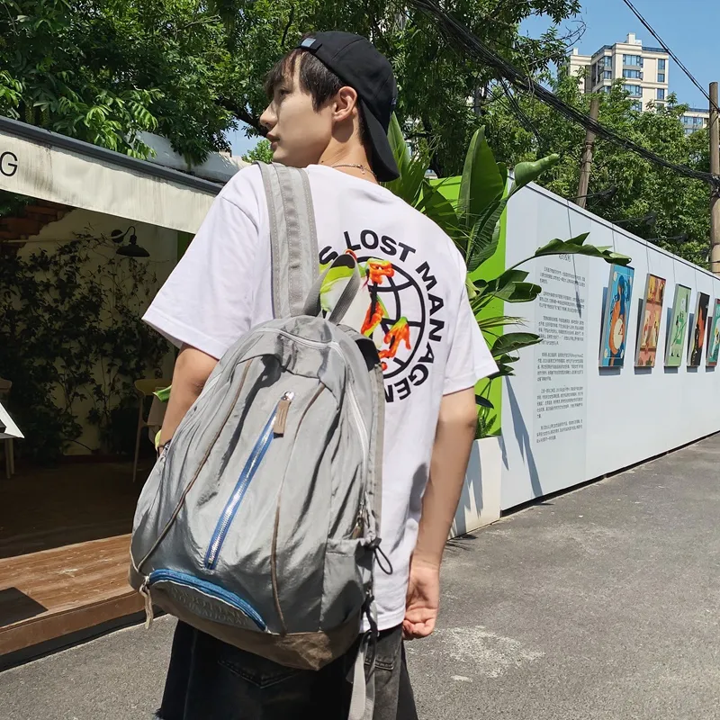 WICKBUEN Nylon With Suede Backpack Unisex Multicolor-23