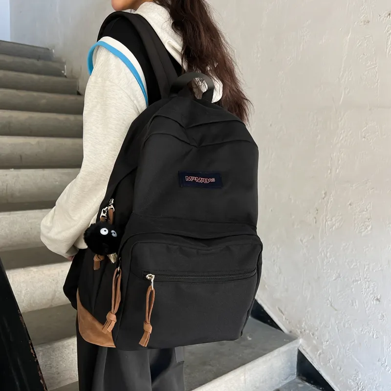 WICKBUEN Nylon Backpack Regular Unisex Ecru/Black/Red/Dark Blue-8
