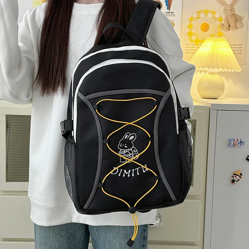 WICKBUEN Polyester Backpack Unisex Blue/Green/Black-17