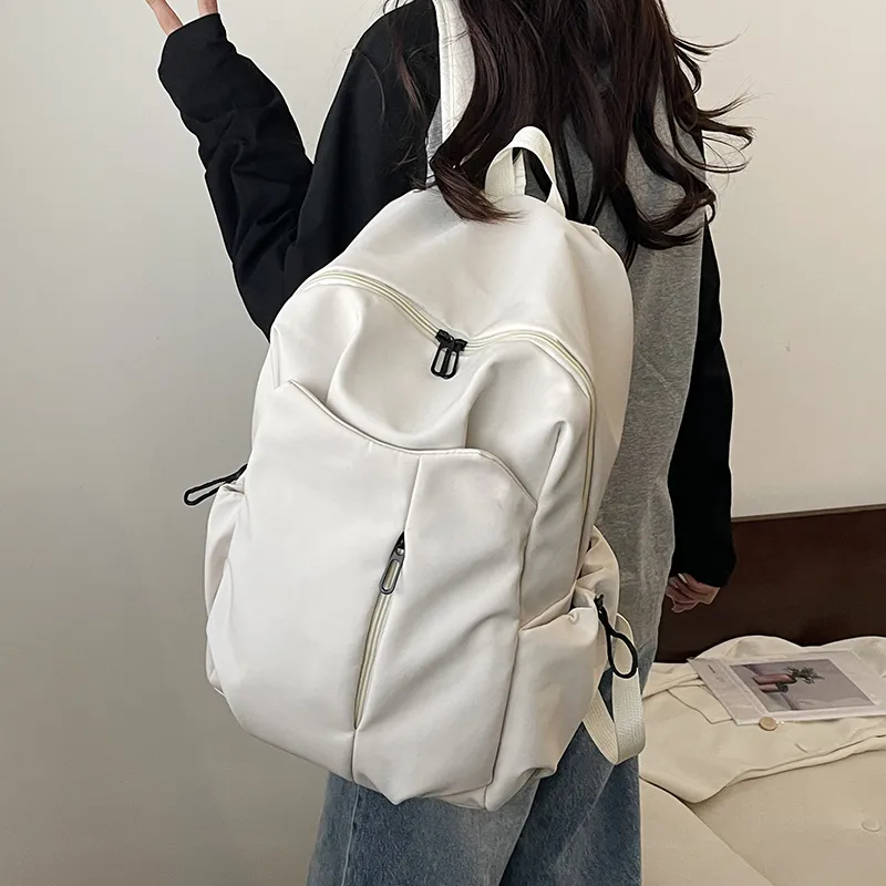 WICKBUEN Nylon Backpack Women's White/Gray/Black-5