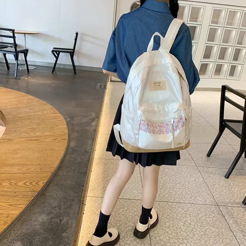 WICKBUEN Nylon Backpack Women's White-5