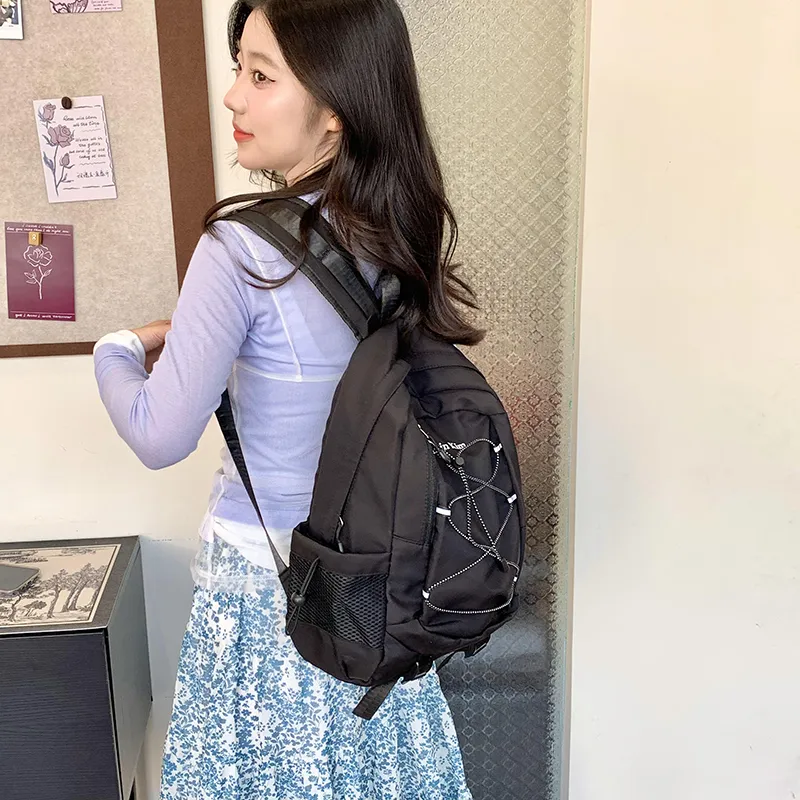 WICKBUEN Nylon Backpack Regular Unisex Purple/Gray/Black-14
