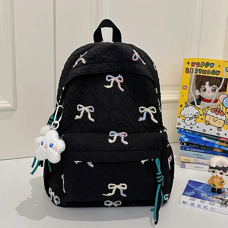 WICKBUEN Nylon Backpack Regular Unisex White/Black/Purple/Blue-7