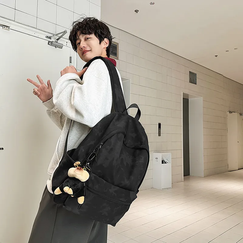 WICKBUEN Nylon Backpack Unisex White/Black/Red/Green-10