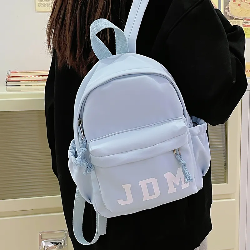 WICKBUEN Nylon Backpack Regular Unisex White/Black/Pink/Sky Blue-21
