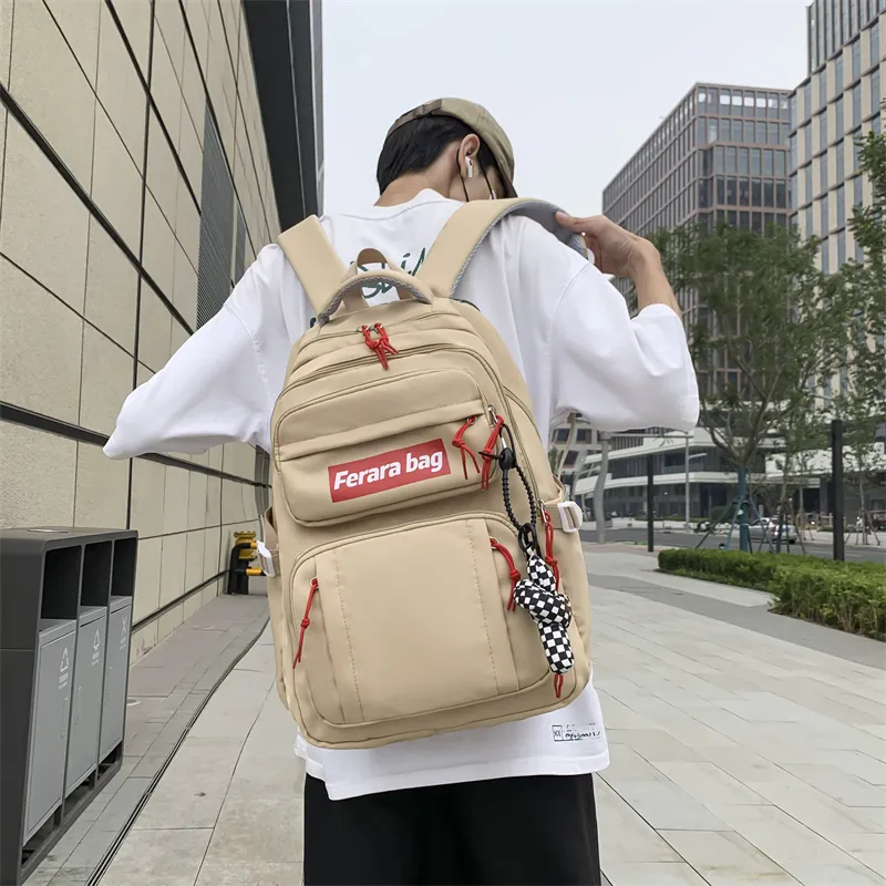 WICKBUEN Oxford Backpack Regular Unisex Orange Red/White/Black-20