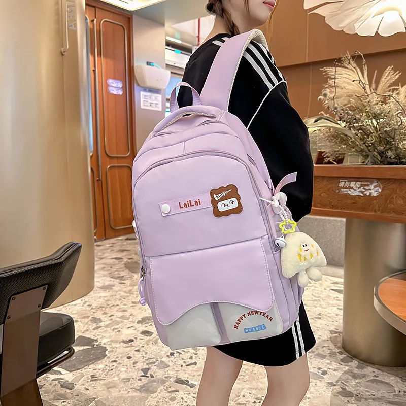 WICKBUEN Nylon Backpack Regular Unisex Ecru/Black-11